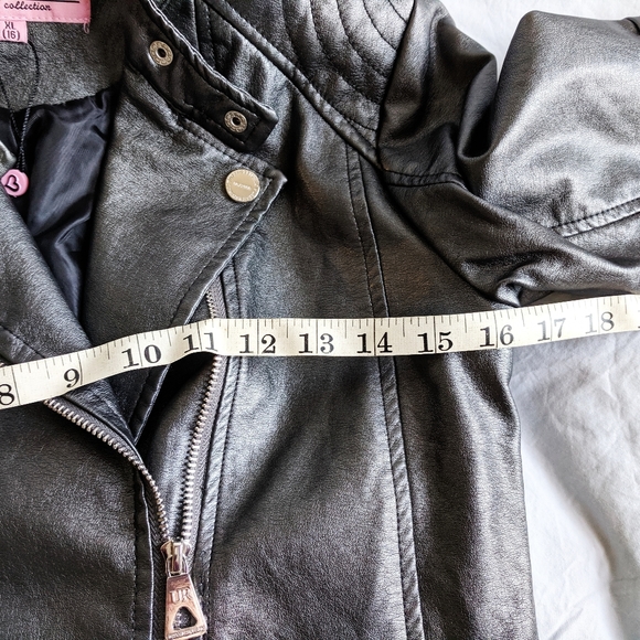 NWT Urban Republic girl Feux leather moto jacket size 16 - Picture 7 of 12